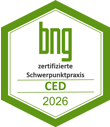 Gütesiegel CED-Schwerpunktpraxis